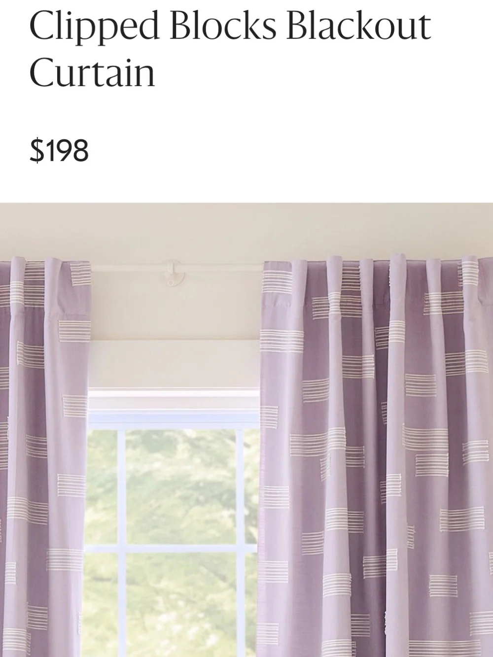 West Elm Clipped Blocks Blackout Curtains, set of 2 panels, 48” x 84” each